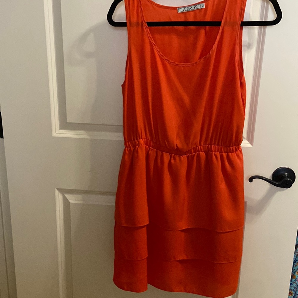 Orange mini dress